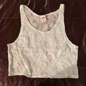 VS Pink lace tank top in seafoam green - XS